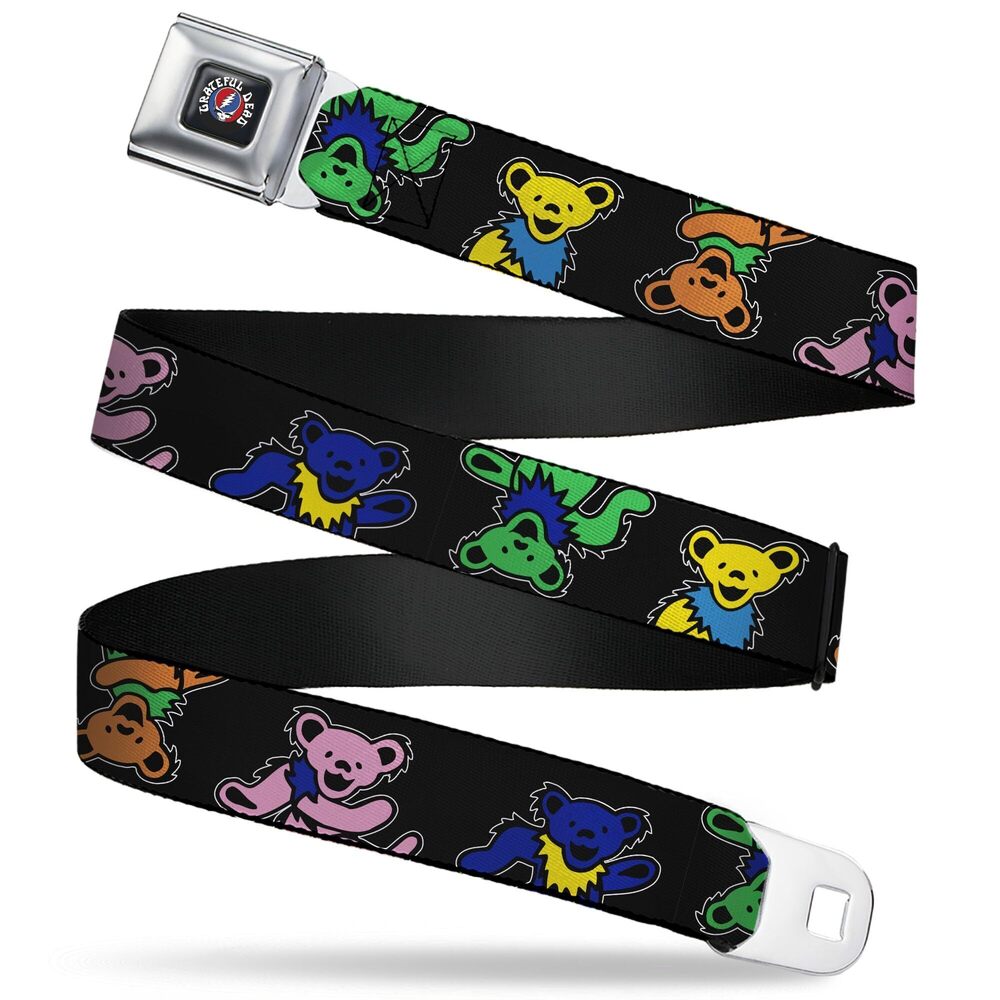 5341 Grateful Dead Belt, Seatbelt Buckle Belt, Grateful Dead Dancing Bears